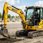 Mini excavator with laser grade control system